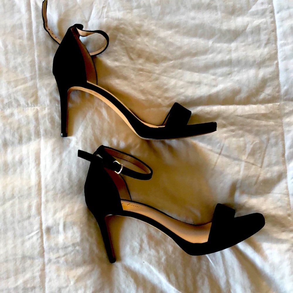 Essex Lane Black Suede Heels Size 9.5 Only worn once Excellent Condition.